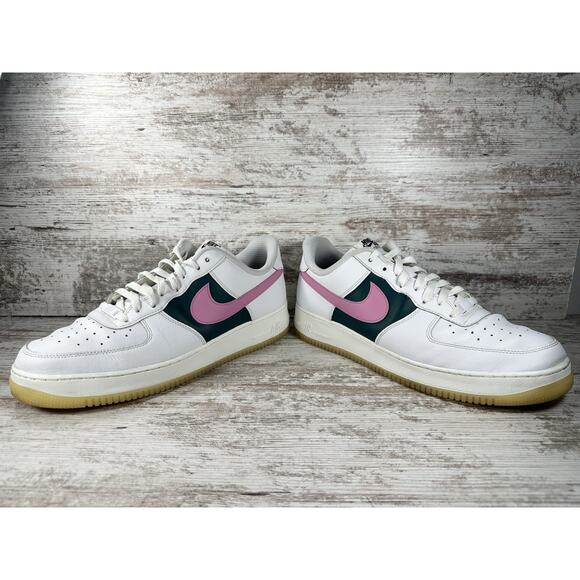 Men\'s Nike Air Force 1 Low Nike ID By You Custom White/Pink/Green Sneakers Sz 13 main image 9